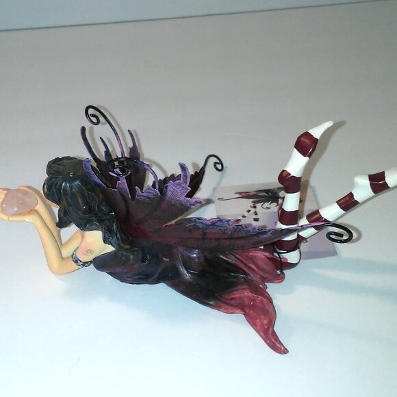 Dream Fairy Eolande w Metal Wings holding Rose Quartz Heart Germany READ - Picture 4 of 13